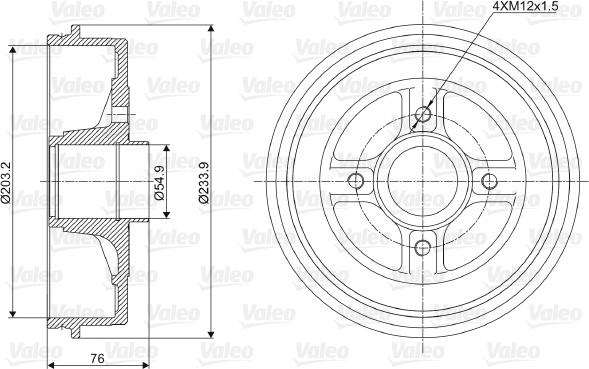 Valeo 237003 - Brake Drum autospares.lv