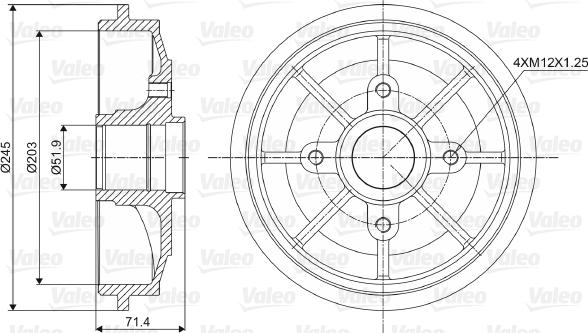 Valeo 237016 - Brake Drum autospares.lv