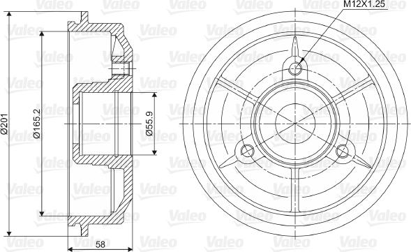 Valeo 237010 - Brake Drum autospares.lv