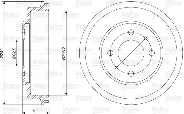 Valeo 237013 - Brake Drum autospares.lv