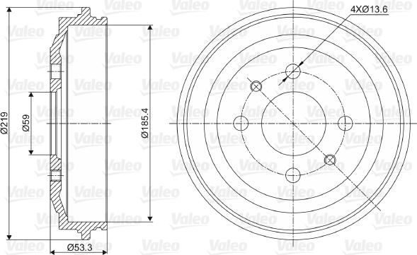 Valeo 237024 - Brake Drum autospares.lv