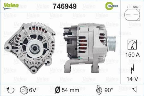 Valeo 746949 - Alternator autospares.lv