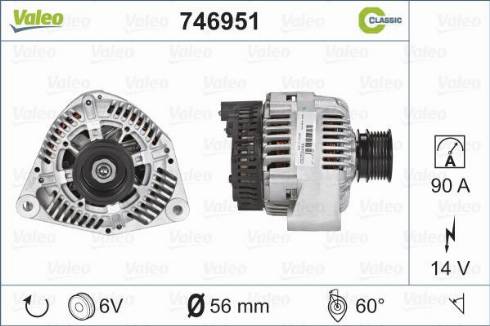 Valeo 746951 - Alternator autospares.lv