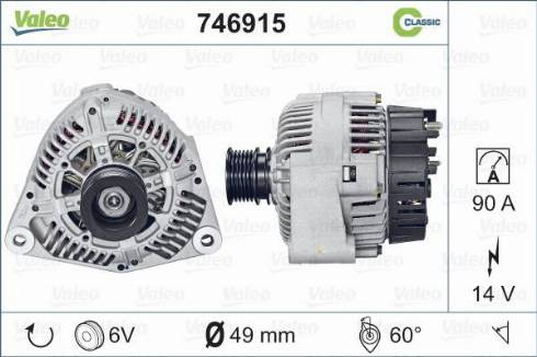 Valeo 746915 - Alternator autospares.lv