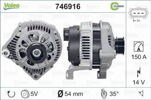 Valeo 746916 - Alternator autospares.lv