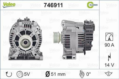 Valeo 746911 - Alternator autospares.lv