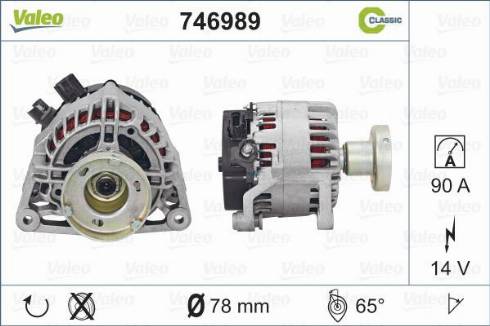 Valeo 746989 - Alternator autospares.lv