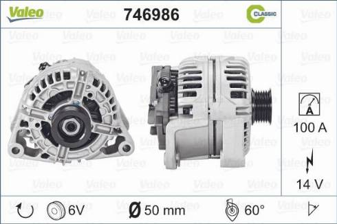 Valeo 746986 - Alternator autospares.lv