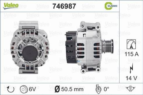 Valeo 746987 - Alternator autospares.lv