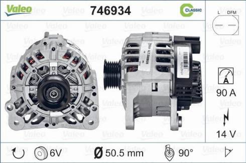 Valeo 746934 - Alternator autospares.lv