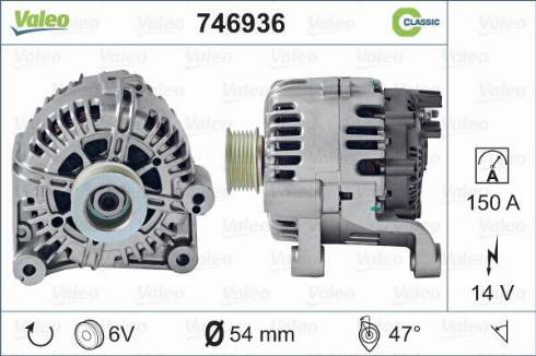 Valeo 746936 - Alternator autospares.lv