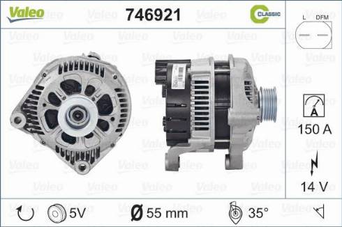 Valeo 746921 - Alternator autospares.lv