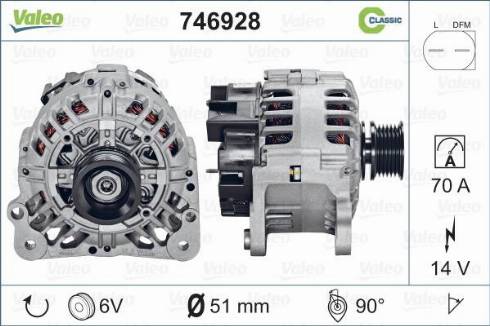 Valeo 746928 - Alternator autospares.lv