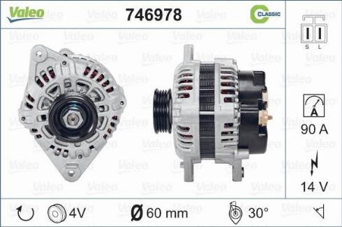 Valeo 746978 - Alternator autospares.lv