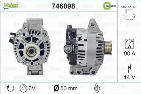 Valeo 746098 - Alternator autospares.lv