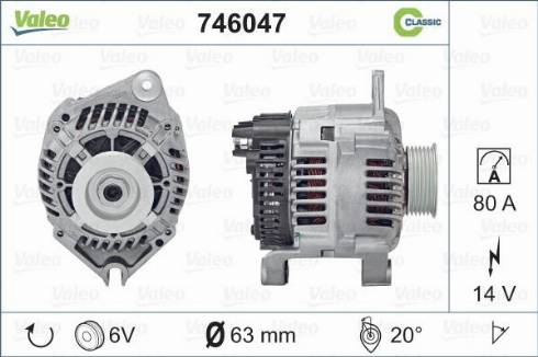 Valeo 746047 - Alternator autospares.lv