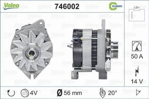 Valeo 746002 - Alternator autospares.lv