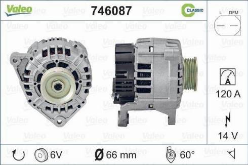 Valeo 746087 - Alternator autospares.lv