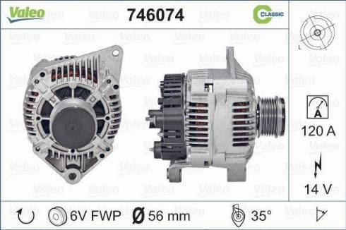 Valeo 746074 - Alternator autospares.lv