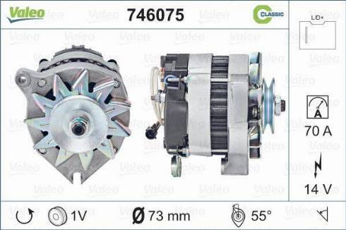 Valeo 746075 - Alternator autospares.lv