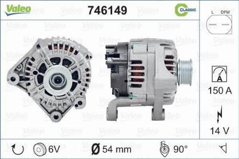 Valeo 746149 - Alternator autospares.lv