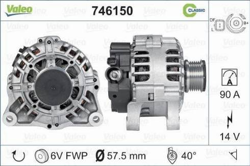 Valeo 746150 - Alternator autospares.lv