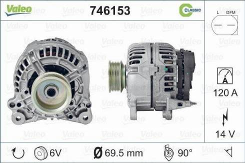 Valeo 746153 - Alternator autospares.lv