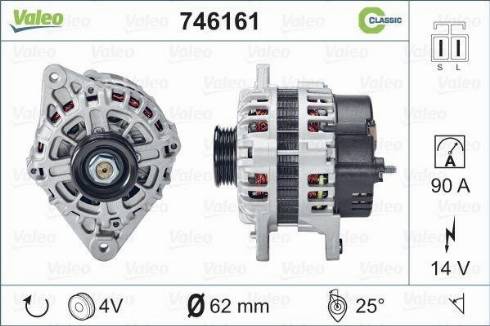 Valeo 746161 - Alternator autospares.lv