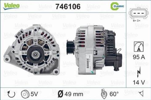 Valeo 746106 - Alternator autospares.lv