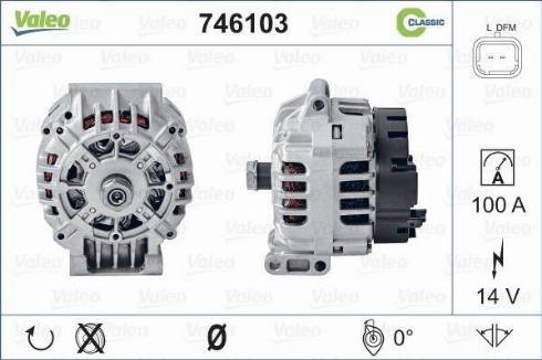 Valeo 746103 - Alternator autospares.lv