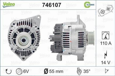 Valeo 746107 - Alternator autospares.lv