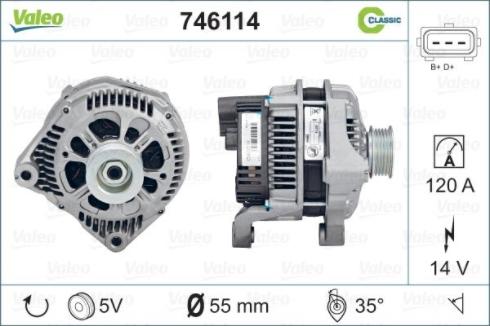 Valeo 746114 - Alternator autospares.lv