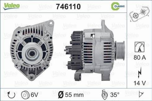 Valeo 746110 - Alternator autospares.lv