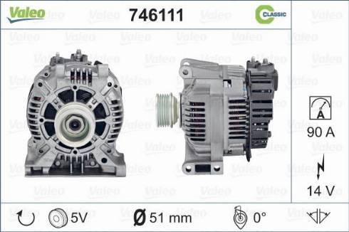 Valeo 746111 - Alternator autospares.lv