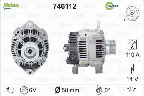 Valeo 746112 - Alternator autospares.lv