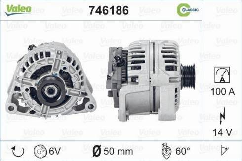 Valeo 746186 - Alternator autospares.lv