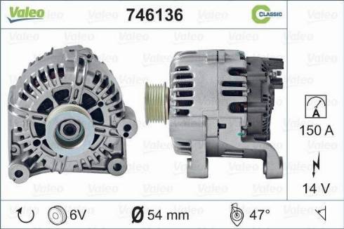 Valeo 746136 - Alternator autospares.lv