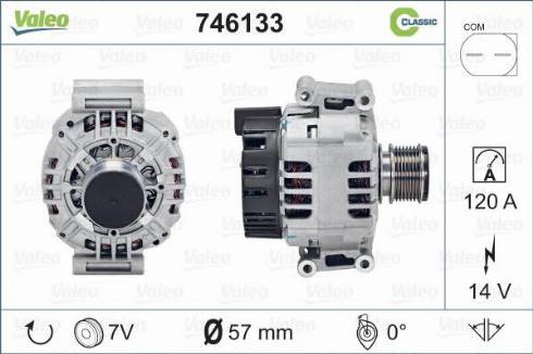 Valeo 746133 - Alternator autospares.lv