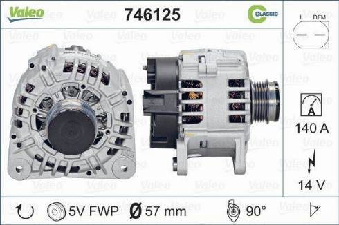 Valeo 746125 - Alternator autospares.lv