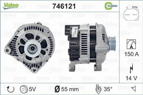 Valeo 746121 - Alternator autospares.lv