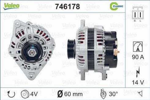 Valeo 746178 - Alternator autospares.lv