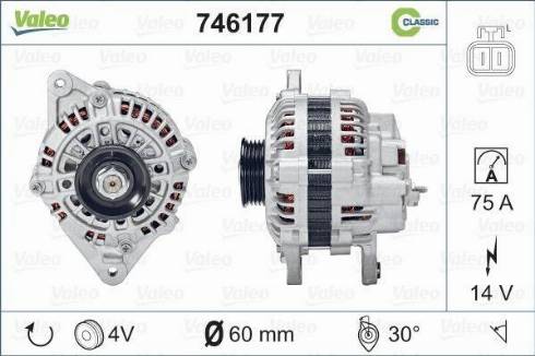 Valeo 746177 - Alternator autospares.lv