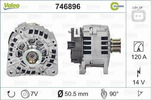 Valeo 746896 - Alternator autospares.lv