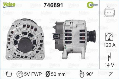 Valeo 746891 - Alternator autospares.lv