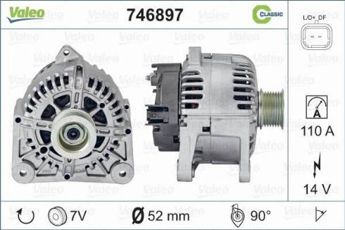 Valeo 746897 - Alternator autospares.lv