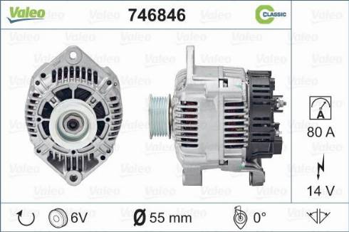 Valeo 746846 - Alternator autospares.lv