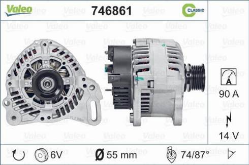 Valeo 746861 - Alternator autospares.lv