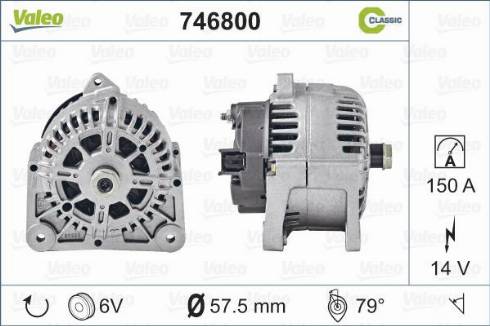 Valeo 746800 - Alternator autospares.lv