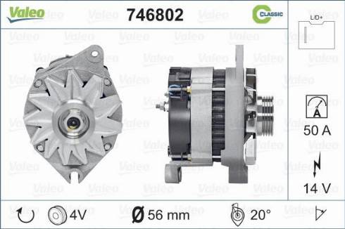 Valeo 746802 - Alternator autospares.lv