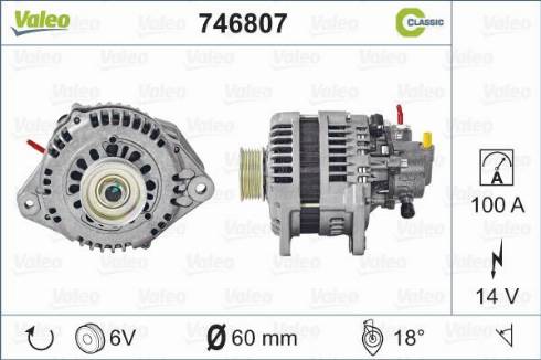 Valeo 746807 - Alternator autospares.lv